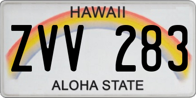 HI license plate ZVV283