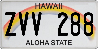 HI license plate ZVV288