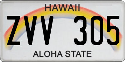 HI license plate ZVV305