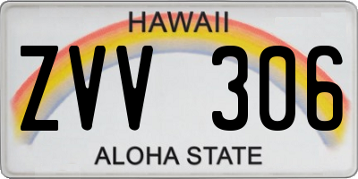 HI license plate ZVV306