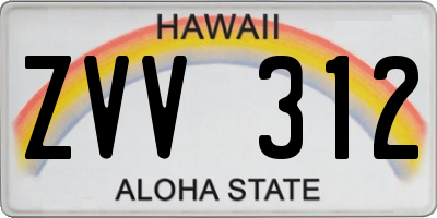 HI license plate ZVV312