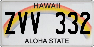 HI license plate ZVV332
