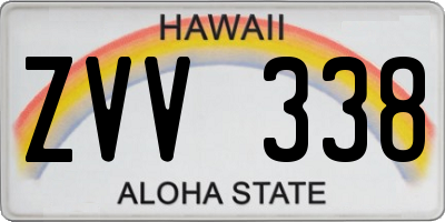HI license plate ZVV338