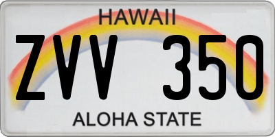 HI license plate ZVV350