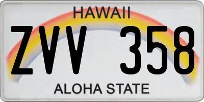 HI license plate ZVV358