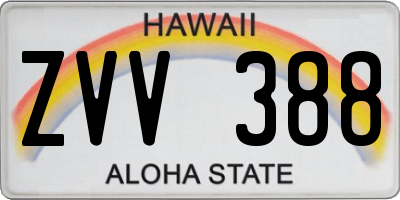 HI license plate ZVV388