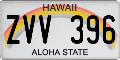 HI license plate ZVV396