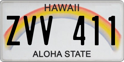 HI license plate ZVV411