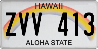HI license plate ZVV413