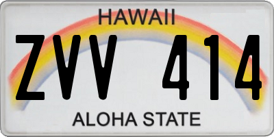 HI license plate ZVV414