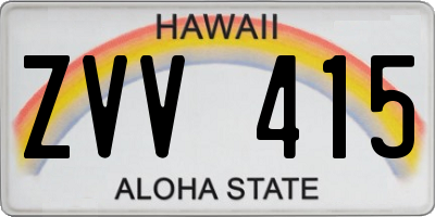 HI license plate ZVV415