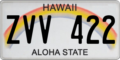 HI license plate ZVV422