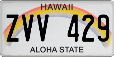 HI license plate ZVV429