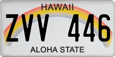 HI license plate ZVV446