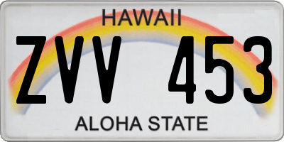 HI license plate ZVV453