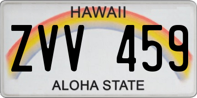 HI license plate ZVV459