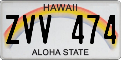HI license plate ZVV474