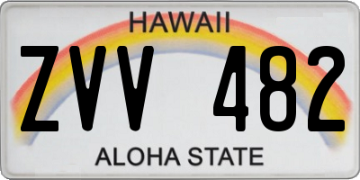 HI license plate ZVV482