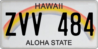 HI license plate ZVV484