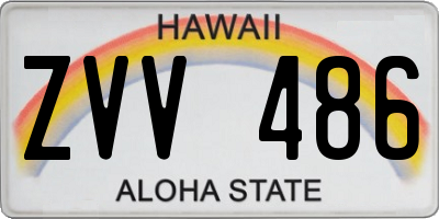 HI license plate ZVV486