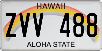 HI license plate ZVV488