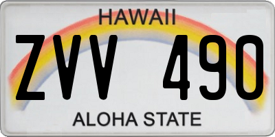 HI license plate ZVV490