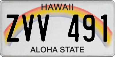 HI license plate ZVV491