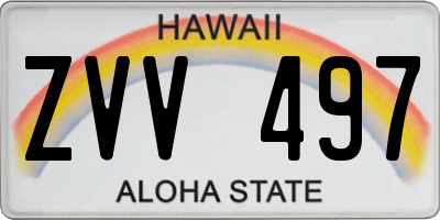 HI license plate ZVV497