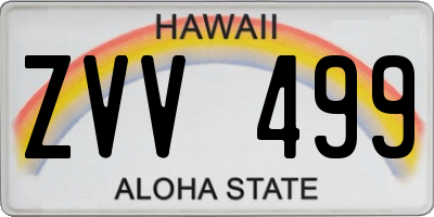 HI license plate ZVV499