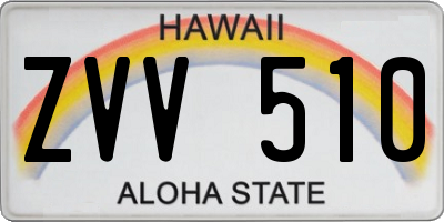 HI license plate ZVV510