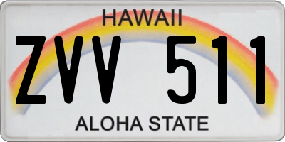 HI license plate ZVV511
