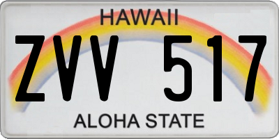 HI license plate ZVV517