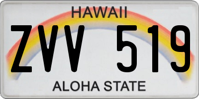 HI license plate ZVV519