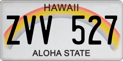 HI license plate ZVV527