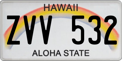 HI license plate ZVV532