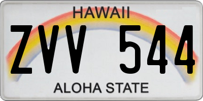 HI license plate ZVV544