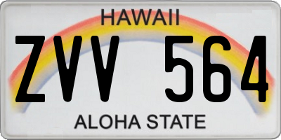 HI license plate ZVV564
