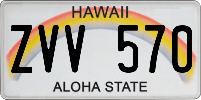 HI license plate ZVV570