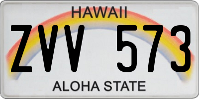 HI license plate ZVV573