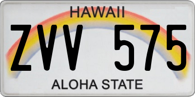 HI license plate ZVV575