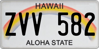 HI license plate ZVV582