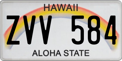 HI license plate ZVV584