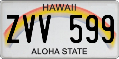 HI license plate ZVV599