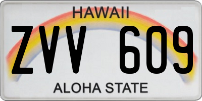 HI license plate ZVV609