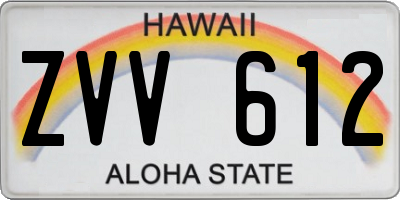 HI license plate ZVV612