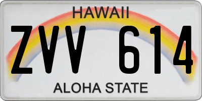 HI license plate ZVV614
