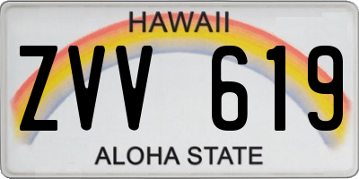 HI license plate ZVV619