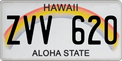 HI license plate ZVV620