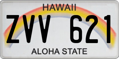 HI license plate ZVV621