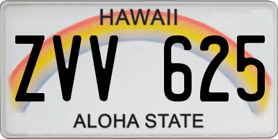 HI license plate ZVV625